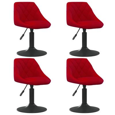 Eetkamerstoelen draaibaar 6 st fluweel wijnrood