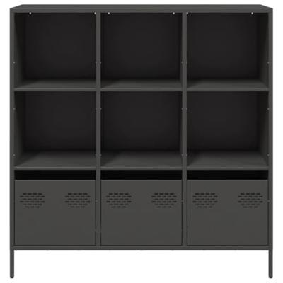 Hoge kast 101,5x39x103,5 cm staal zwart