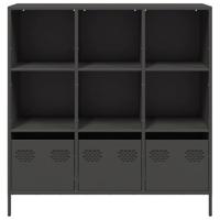 Hoge kast 101,5x39x103,5 cm staal zwart - thumbnail