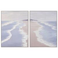 Schilderij Home ESPRIT Blauw Turkoois Zee en oceaan Met reliëf 90 x 2,5 x 120 cm (2 Stuks) - thumbnail