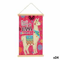 Canvas Gift Decor 1 x 54 x 33 cm Lama (24 Stuks) - thumbnail