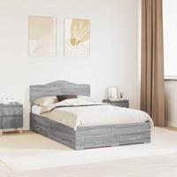Bedframe met hoofdeinde Grijs Sonoma 120 x 200 cm Bewerkt hout - thumbnail