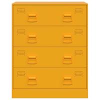 Dressoir 67x39x83 cm staal mosterdgeel - thumbnail