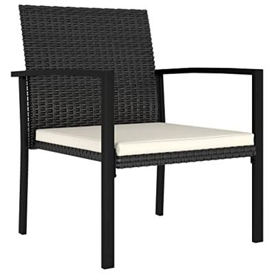 Tuinstoelen 2 st poly rattan zwart - thumbnail
