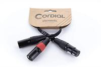 Cordial EY 0,3 FMM XLR Y-adapter [1x XLR-bus 3-polig - 2x XLR-stekker 3-polig] 0.30 m Zwart - thumbnail