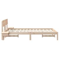 Bedframe met nachttafels Bruin 140 x 200 cm Massief grenenhout - thumbnail