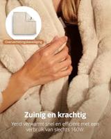 Duux Yentl Overblanket Stripped Rabbit Faux Fur (200 x 200) Elektrische deken Beige - thumbnail