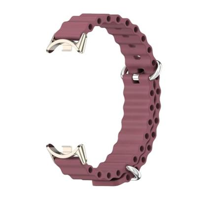 Ocean siliconen bandje - Wijnrood - Xiaomi Smart Band 8 & 9 Ocean siliconen bandje - Wijnrood - Xiaomi Smart Band 8 & 9