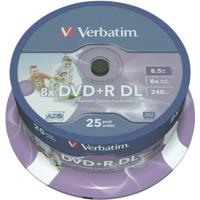 Verbatim 43667 DVD+R DL disc 8.5 GB 25 stuk(s) Spindel Bedrukbaar - thumbnail