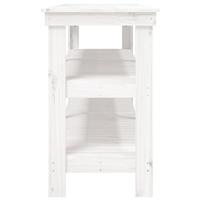 VidaXL Werkbank 181x50x80 cm massief grenenhout wit - thumbnail