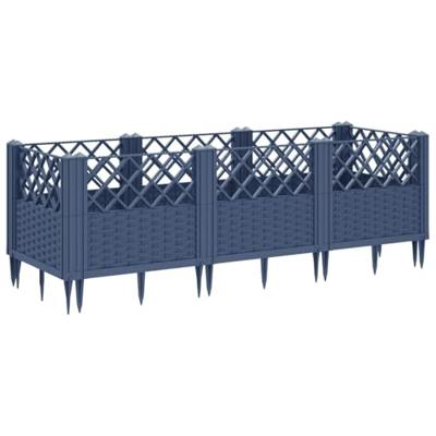 Plantenbak met pinnen 123,5x43,5x43,5 cm polypropeen grijs Plantenbak met pinnen 123,5x43,5x43,5 cm polypropeen grijs