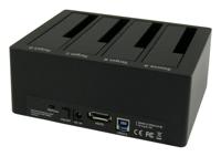 LC-Power LC-DOCK-U3-4B basisstation voor opslagstations USB 3.0 Type-A Zwart - thumbnail