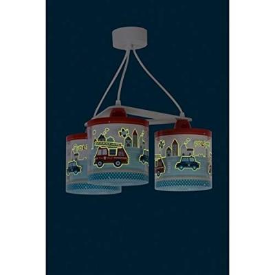 Dalber Kinderkamer hanglampPolice 3-lichts rood met blauw - 60614