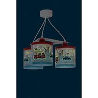 Dalber Kinderkamer hanglampPolice 3-lichts rood met blauw - 60614 - thumbnail