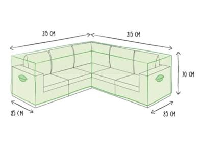 Buitenhoes voor l-vormige lounge set 215 cm Velleman - Velleman