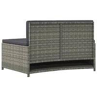 Spa-bankjes met kussens 2 st poly rattan grijs - thumbnail