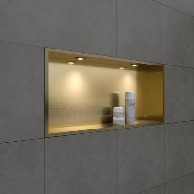 Inbouwnis BWS Alfie 30x60 cm Met LED Verlichting Geborsteld Goud Boss & Wessing Inbouwnis BWS Alfie 30x60 cm Met LED Verlichting Geborsteld Goud Boss & Wessing