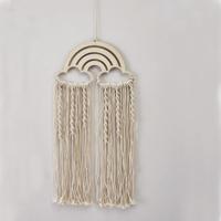 Handgemaakte baby kamer Rainbow katoen kwast muur opknoping Lace Home Decoratie willekeurige kleur levering - thumbnail