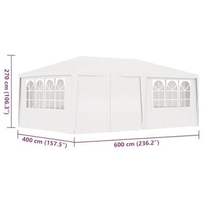 VidaXL Partytent met zijwanden professioneel 90 g/m² 4x6 m wit - thumbnail