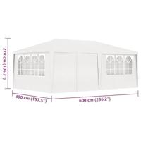 Partytent met zijwanden professioneel 90 g/m 4x6 m wit - thumbnail