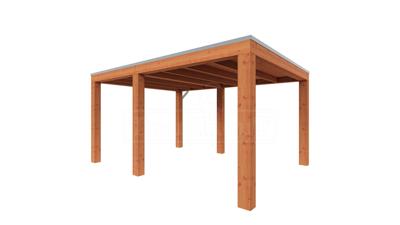 Trendhout Overkapping Palermo XXL 445x380 cm- Plat dak- Hout- Trendhout