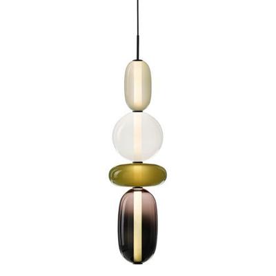 Bomma Pebbles Large Hanglamp - Configuratie 3 - Wit, groen - zwart Bomma Pebbles Large Hanglamp - Configuratie 3 - Wit, groen - zwart