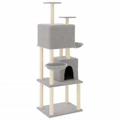 VidaXL Kattenmeubel met sisal krabpalen 180 cm lichtgrijs VidaXL Kattenmeubel met sisal krabpalen 180 cm lichtgrijs