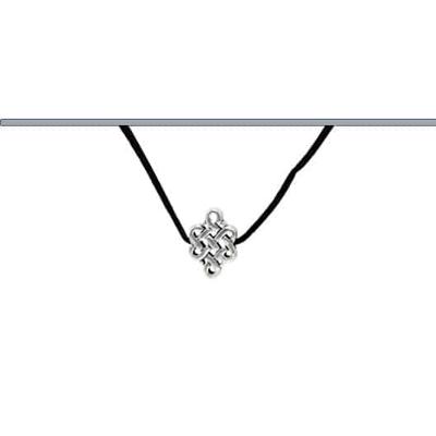 Hanger Eindeloze Knoop met Suede Koord Zwart