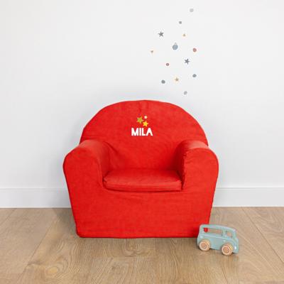 Kinderfauteuil met naam bedrukken - Rood Kinderfauteuil met naam bedrukken - Rood