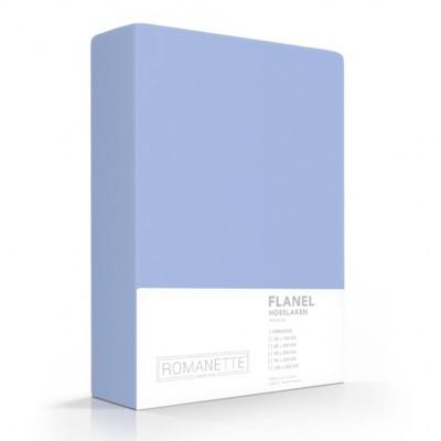 Romanette Romanette flanel hoeslaken Licht blauw 180x220