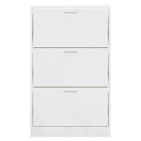 Schoenenkast 63x24x103 cm bewerkt hout hoogglans wit - thumbnail