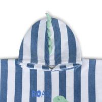 Swim Essentials Strandponcho Blauw Wit Dino - thumbnail