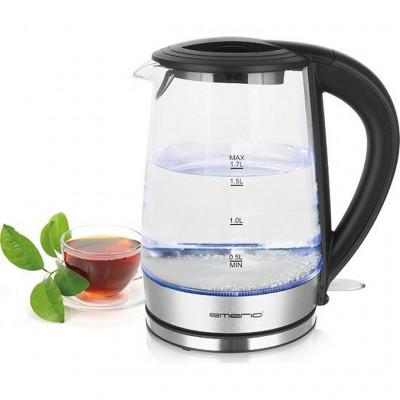 Emerio WK-123132 waterkoker 1,7 l 2200 W Zwart, Transparant