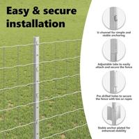 VidaXL Hek met paal zilver 1,4 x 10 m staal - thumbnail