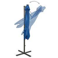 Zweefparasol met paal en LED-verlichting 250 cm azuurblauw - thumbnail