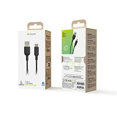 Kabel USB naar Lightning Muvit for Change Zwart 1,2 m