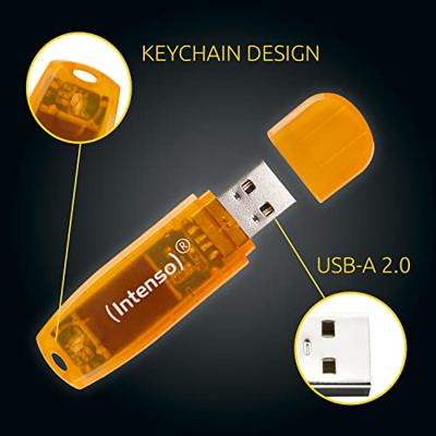 USB stick INTENSO FAELAP0282 USB 2.0 64 GB Oranje 64 GB USB stick - thumbnail
