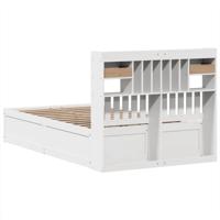 Bedframe zonder matras massief grenenhout wit 135x190 cm - thumbnail