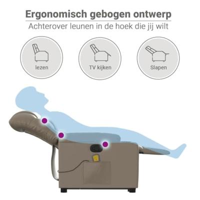 Sta-op-massagestoel verstelbaar kunstleer cappuccinokleurig