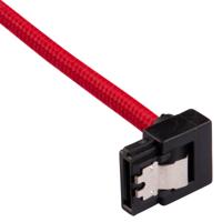 Corsair Premium SATA3-kabel, schuin/recht (6 Gbps, 30 cm, 90 graden), met ommanteling, rood - thumbnail