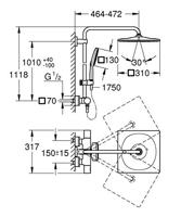 GROHE Rainshower SmartActive Regendoucheset Opbouw -hoofddouche 31cm - handdouche vierkant - thermostatisch - SmartActive - chroom 26652000 - thumbnail