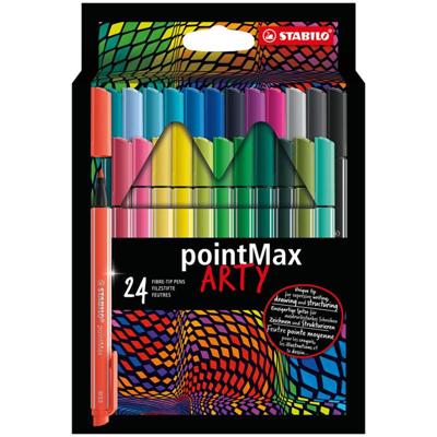 STABILO pointMax, hardtip fineliner 0.8 mm, ARTY etui met 24 kleuren