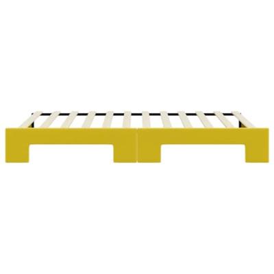 Slaapbank met onderschuifbed 100x200 cm fluweel geel