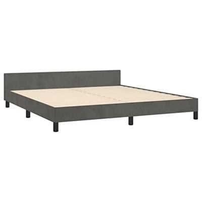 Bedframe zonder matras 160x200 cm fluweel donkergrijs