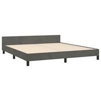 Bedframe zonder matras 160x200 cm fluweel donkergrijs - thumbnail