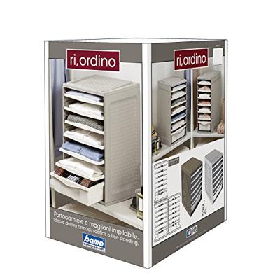 Bama ri,ordino opbergsysteem 34x41x53 cm taupe/wit