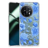 TPU Case voor OnePlus 11 Flowers Blue - thumbnail