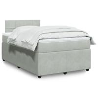 Boxspring met matras fluweel lichtgrijs 120x190 cm - thumbnail