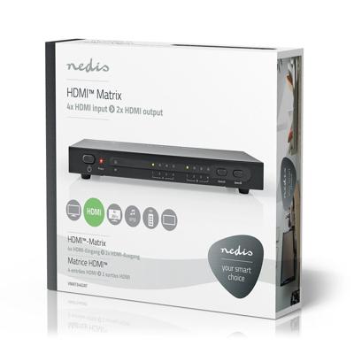 Nedis VMAT3462AT Hdmi™ Matrix-switch 4-naar-2-poorts - 4x Hdmi™ Ingang 2x Hdmi™-uitgang