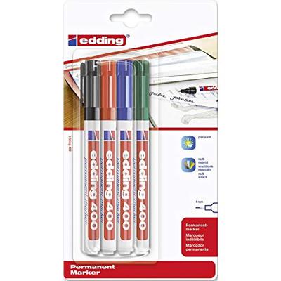 Edding edding 400 4-400-4-2 Permanent marker Meerdere kleuren Watervast: Ja